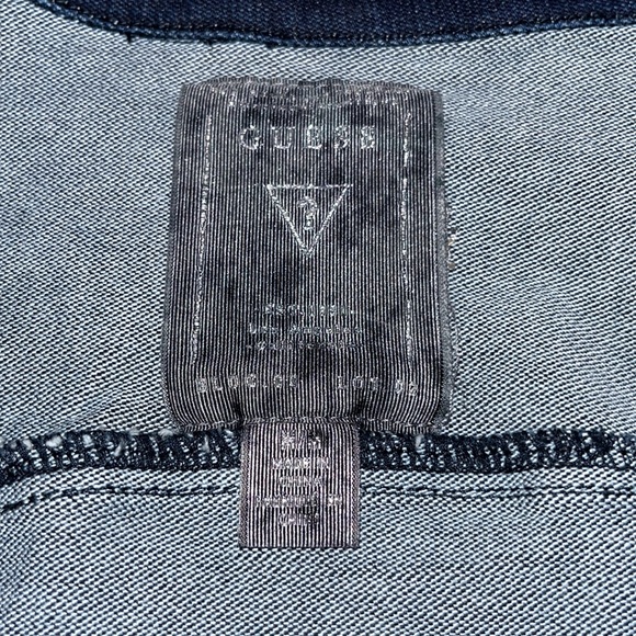 Guess Y2K Denim Leather Moto Jacket Small - Picture 15 of 16